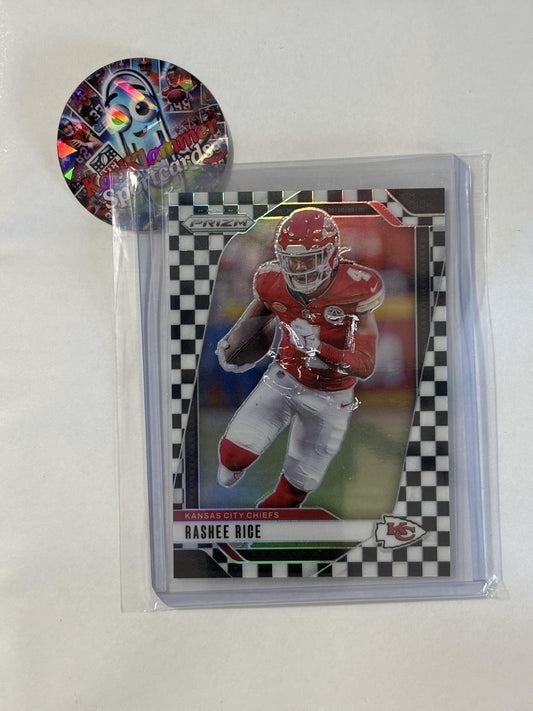 2024 Panini Prizm #141 Rashee Rice Black and White Checker Kansas City Chiefs