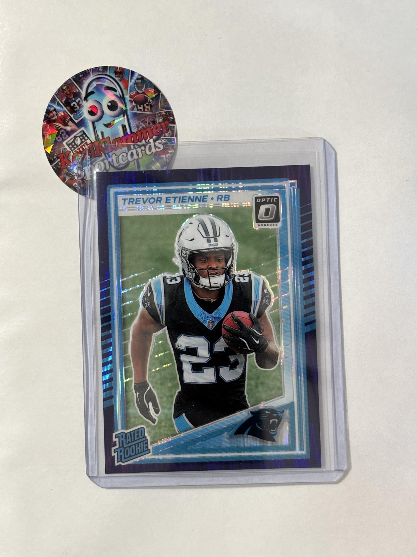 2025 Donruss Optic #222 Trevor Etienne Purple Shock Carolina Panthers RC