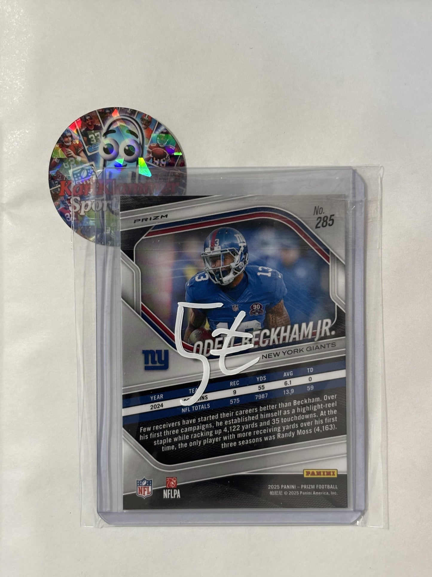 2025 Panini Prizm #285 Odell Beckham Jr. Neon Green Pulsar New York Giants