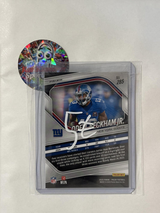 2025 Panini Prizm #285 Odell Beckham Jr. Neon Green Pulsar New York Giants