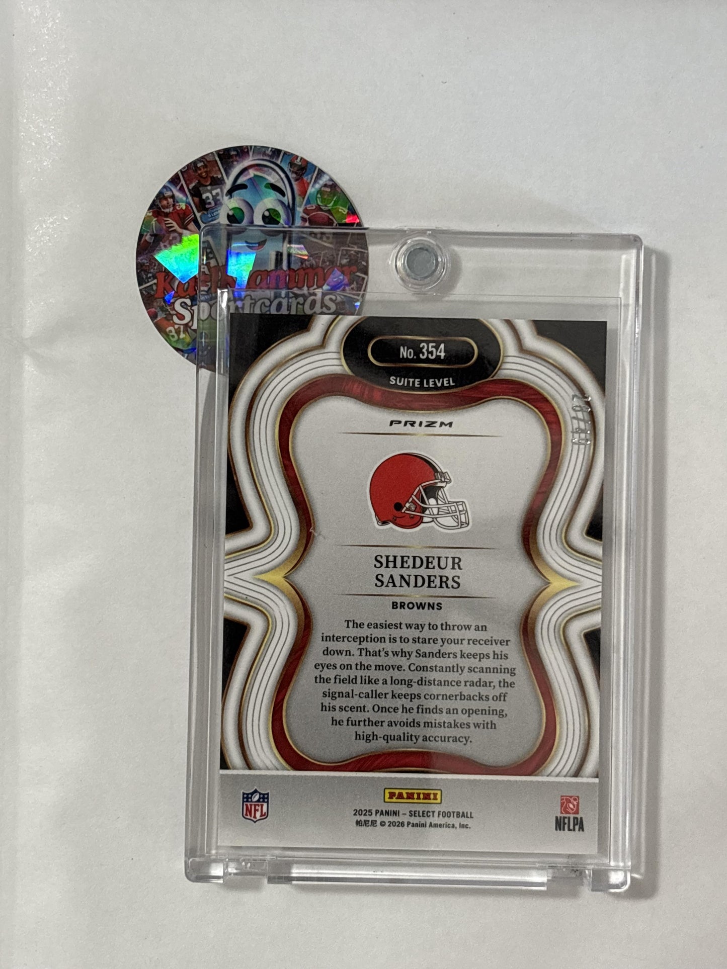 2025 Panini Select #354 Shedeur Sanders Red Prizm #/49 Cleveland Browns SN