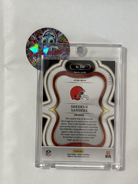 2025 Panini Select #354 Shedeur Sanders Red Prizm #/49 Cleveland Browns SN
