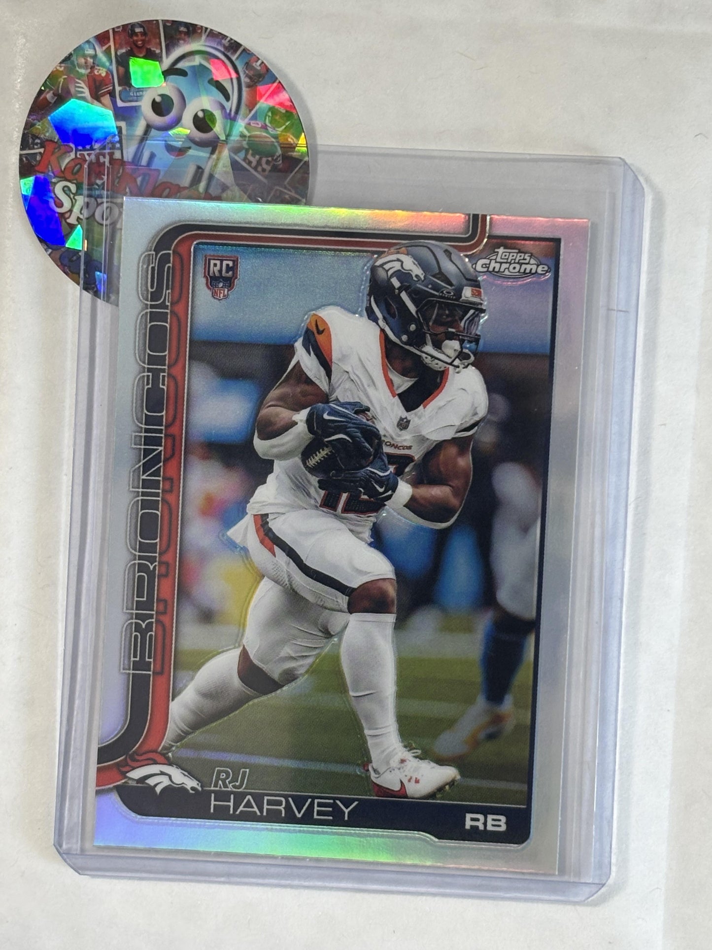 2025 Topps Chrome #330 RJ Harvey Refractor Denver Broncos RC