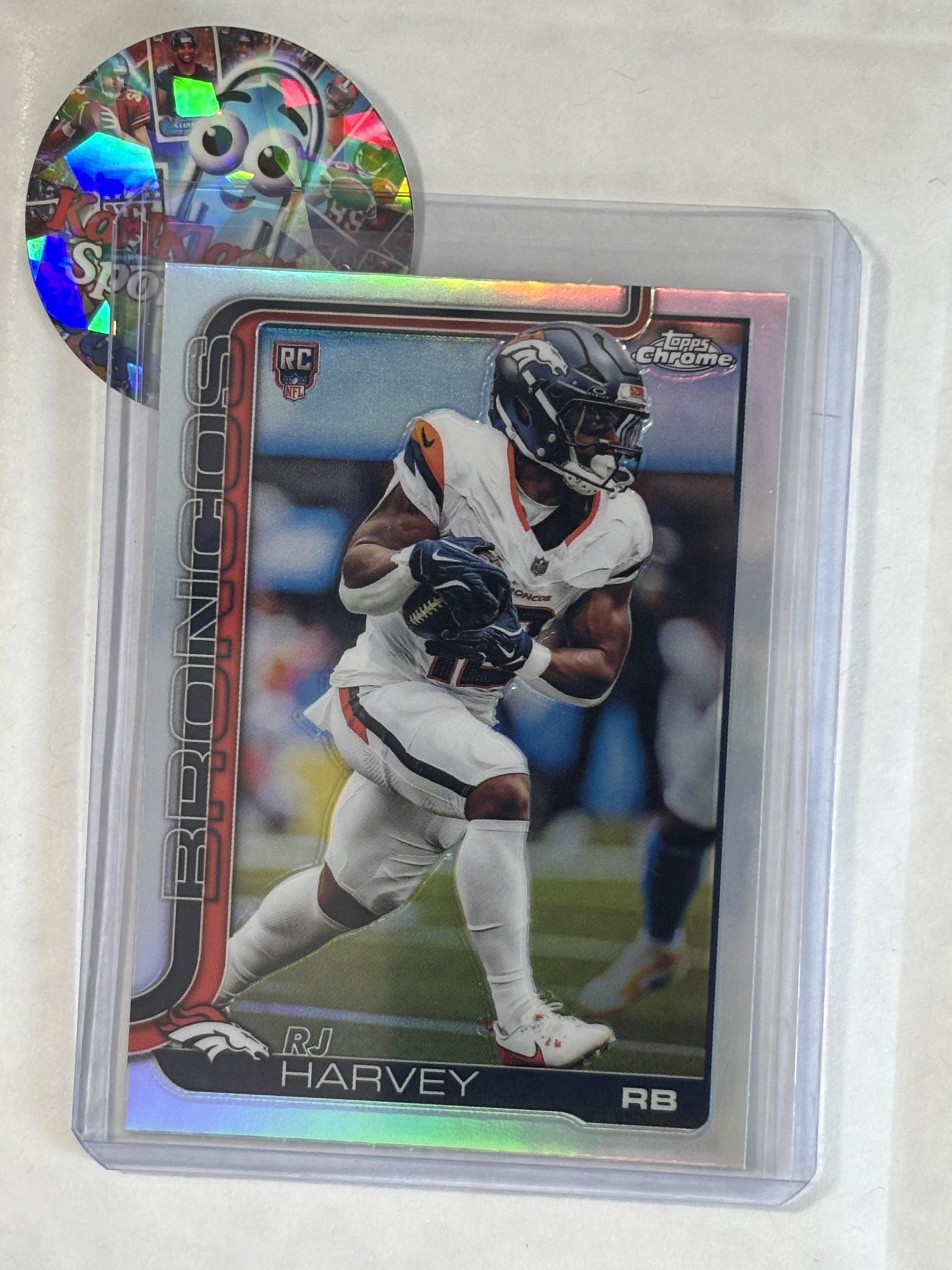 2025 Topps Chrome #330 RJ Harvey Refractor Denver Broncos RC
