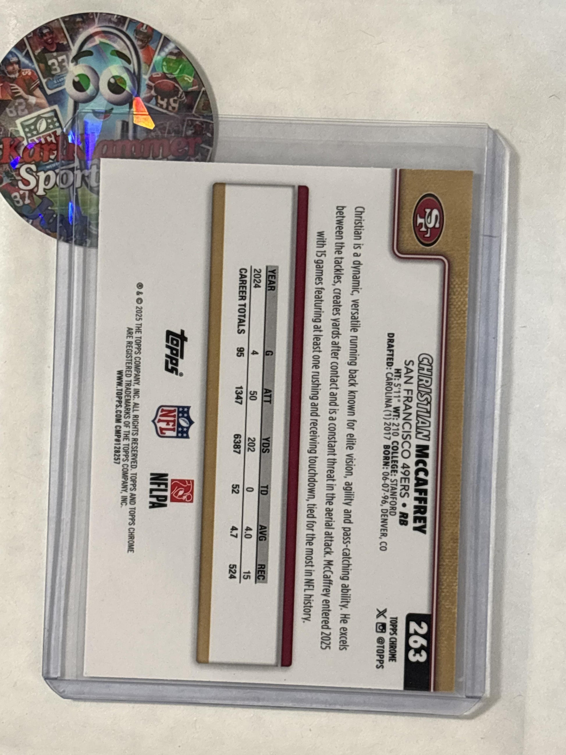 2025 Topps Chrome #263 Christian McCaffrey San Francisco 49ers