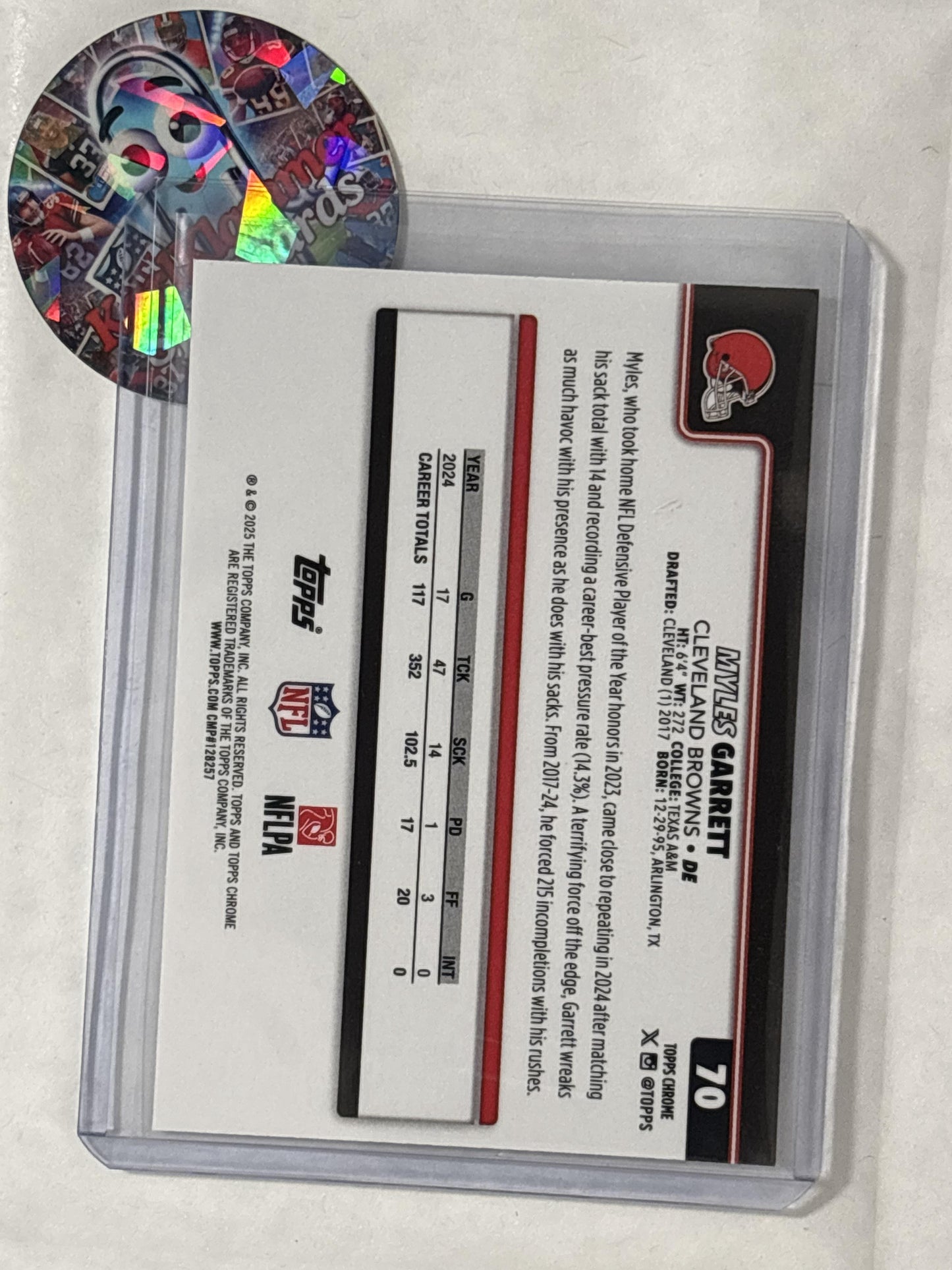 2025 Topps Chrome #70 Myles Garrett Cleveland Browns