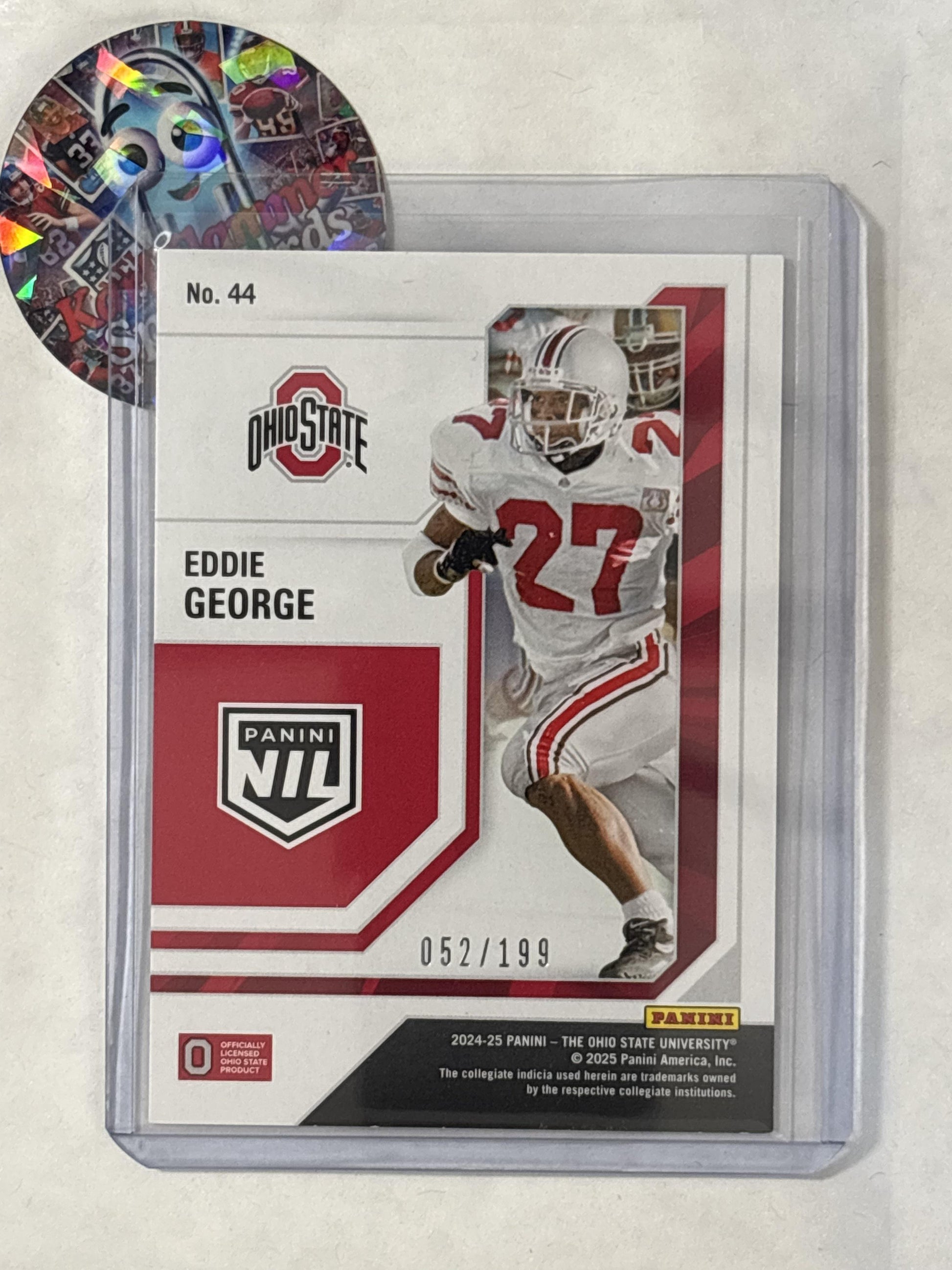 2025 Panini Ohio State University #44 Eddie George Swirl #/199 Ohio State Buckeyes SN