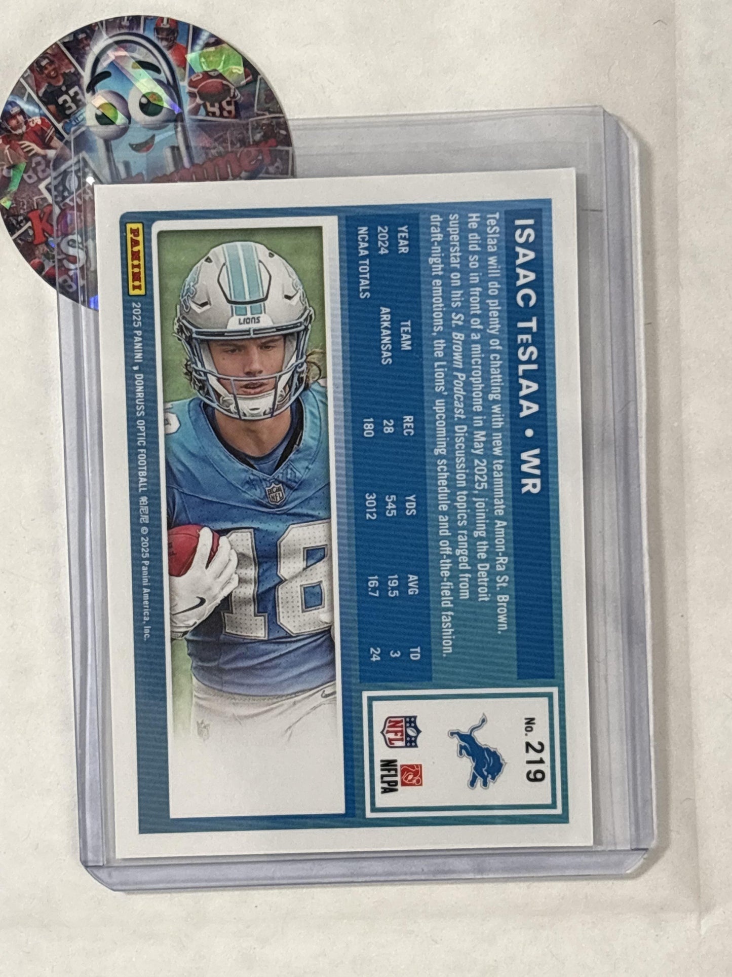 2025 Donruss Optic #219 Isaac TeSlaa Detroit Lions RC