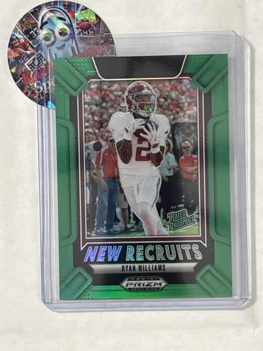 2025 Panini Prizm Draft Picks #23 Ryan Williams New Recruits Green Alabama Crimson Tide