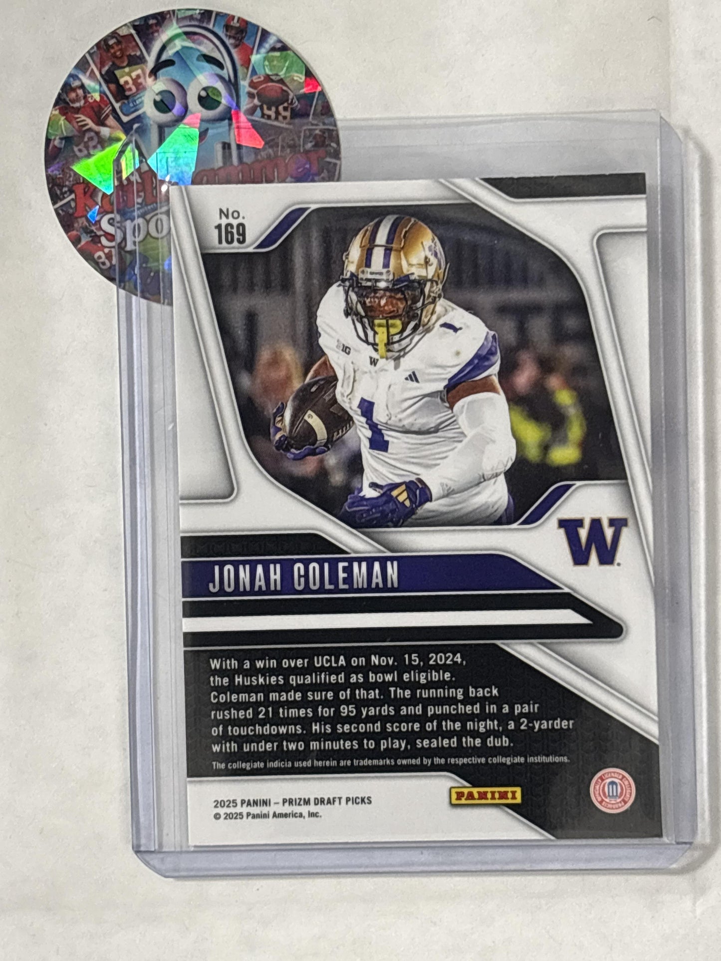 2025 Panini Prizm Draft Picks #169 Jonah Coleman Washington Huskies