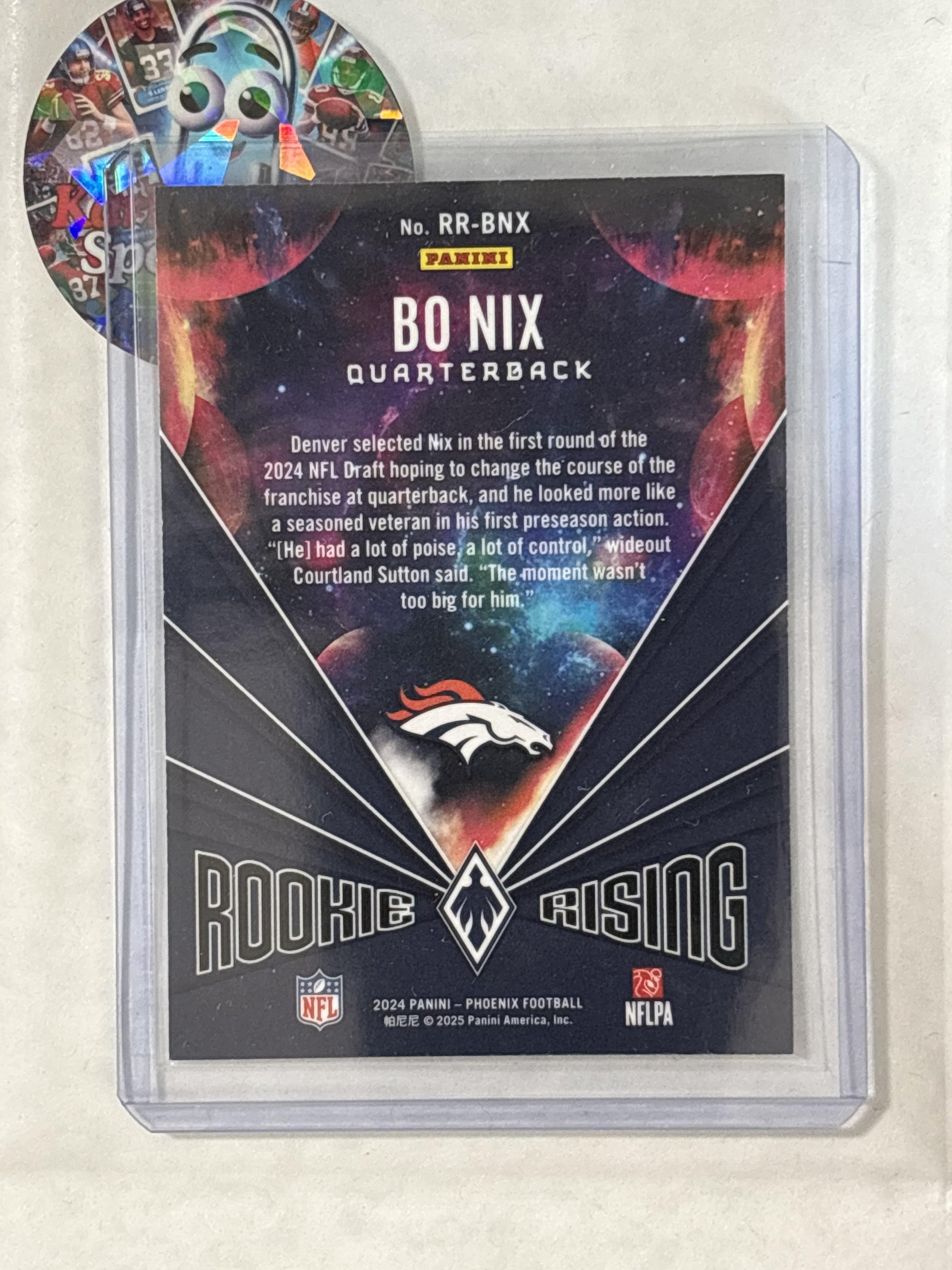 2024 Panini Phoenix #RR-BNX Bo Nix Rookie Rising Denver Broncos