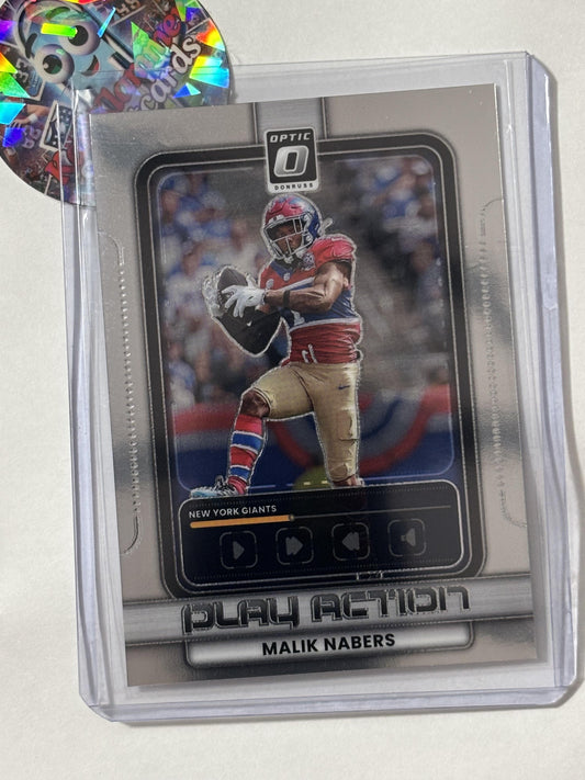 2025 Donruss Optic #14 Malik Nabers Play Action New York Giants