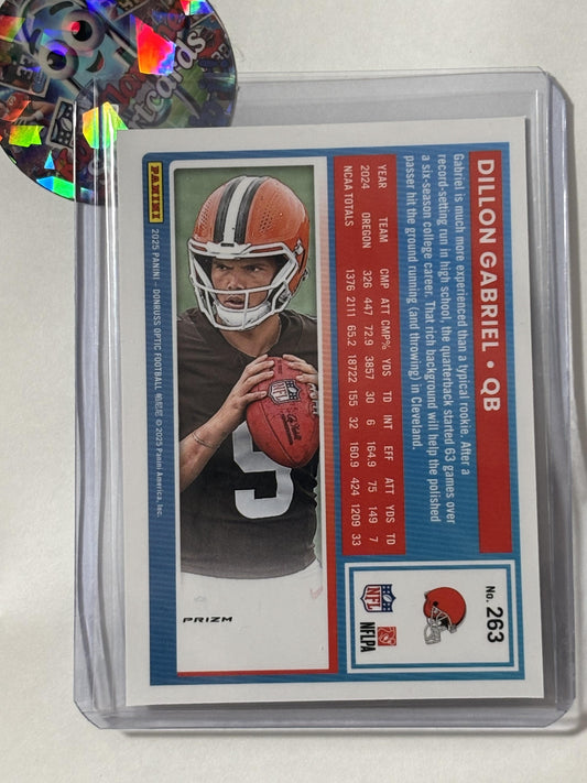 2025 Donruss Optic #263 Dillon Gabriel Purple Shock Cleveland Browns RC