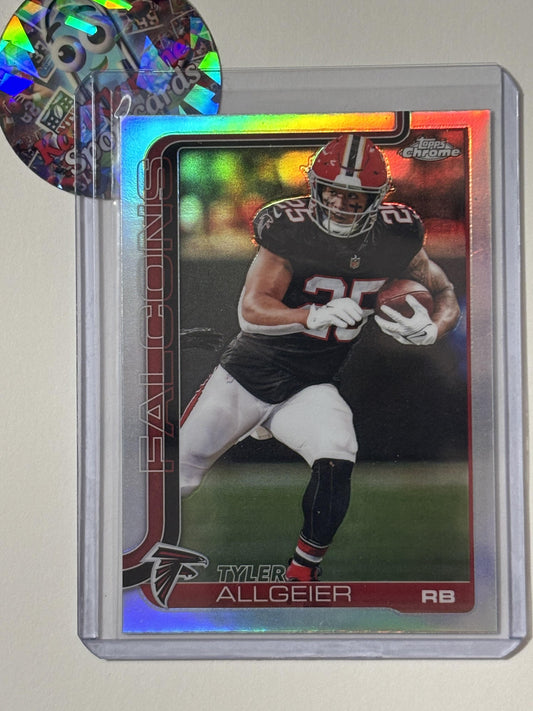 2025 Topps Chrome #17 Tyler Allgeier Refractor Atlanta Falcons