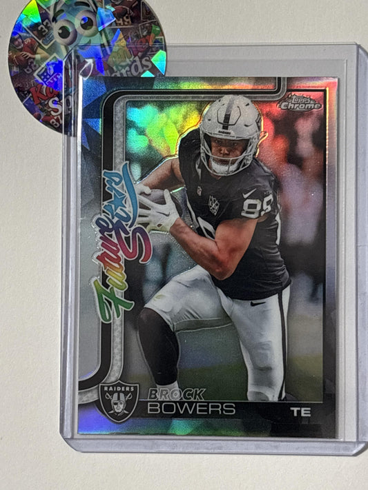 2025 Topps Chrome #FS-21 Brock Bowers Future Stars Refractor Las Vegas Raiders