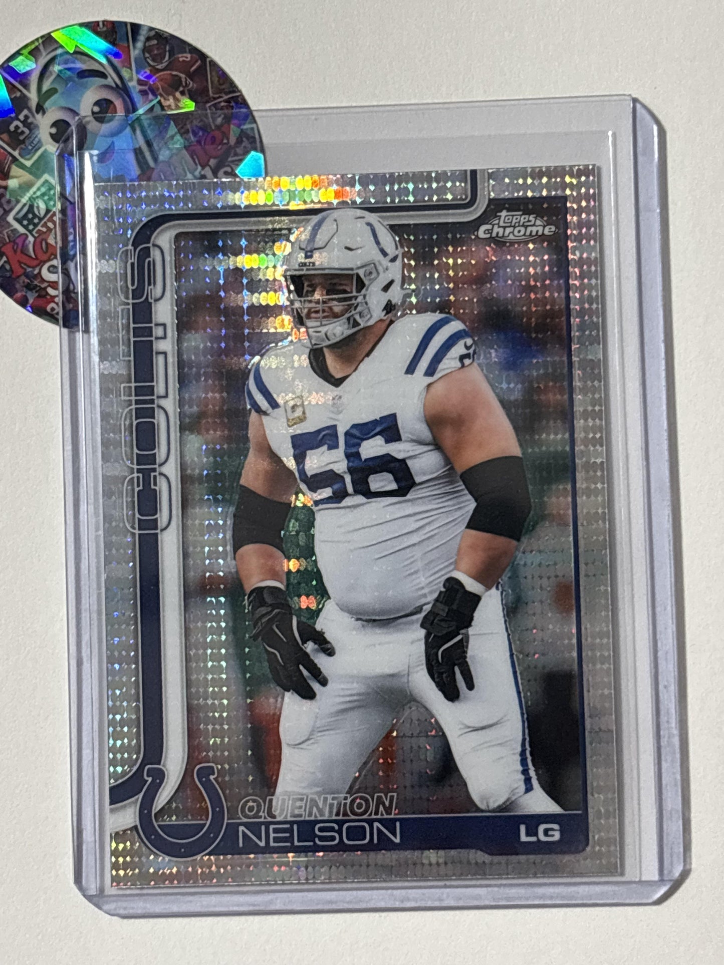 2025 Topps Chrome #144 Quenton Nelson Pulsar Refractor Indianapolis Colts