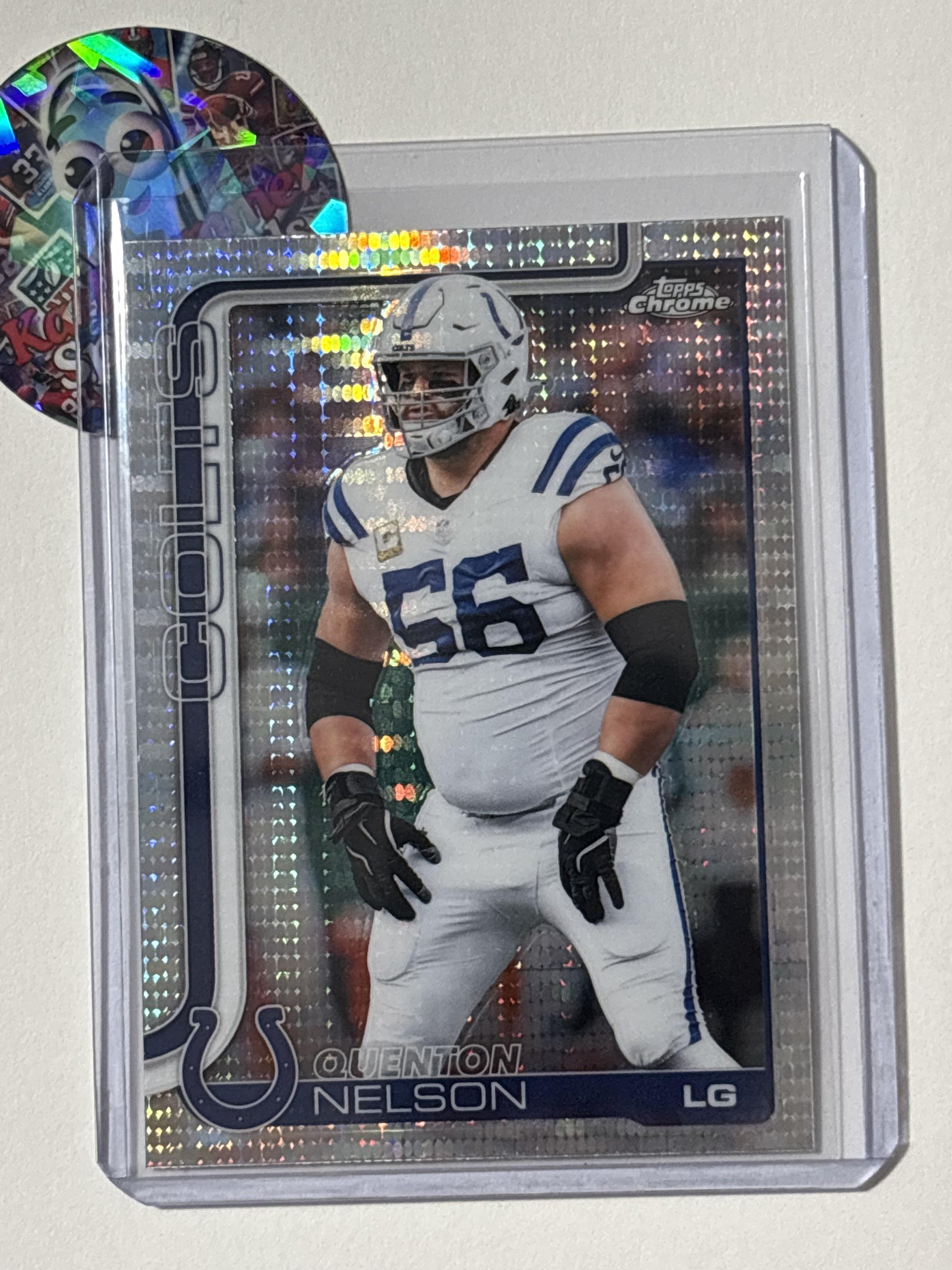 2025 Topps Chrome #144 Quenton Nelson Pulsar Refractor Indianapolis Colts