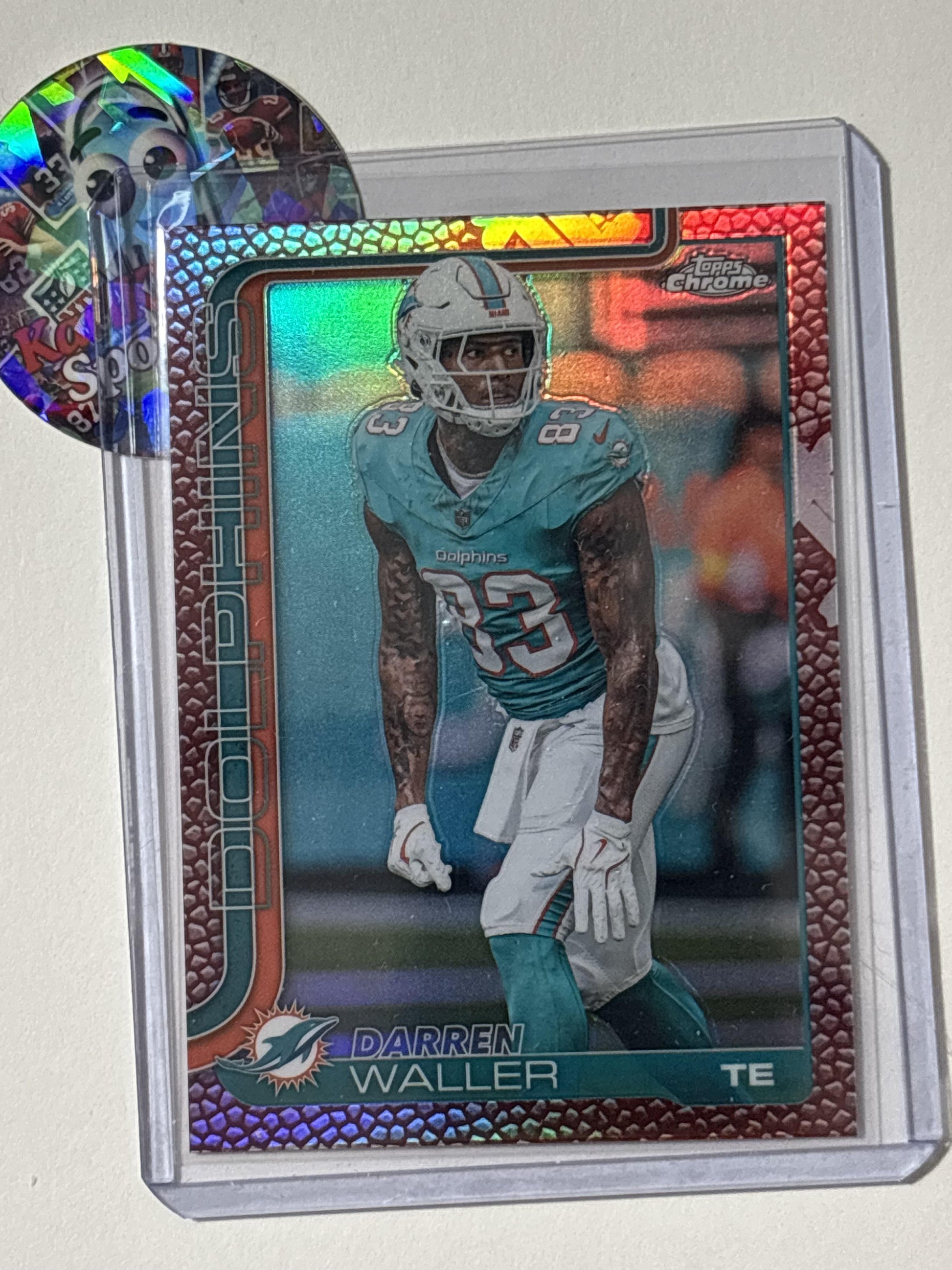 2025 Topps Chrome #193 Darren Waller Football Leather Refractor Miami Dolphins