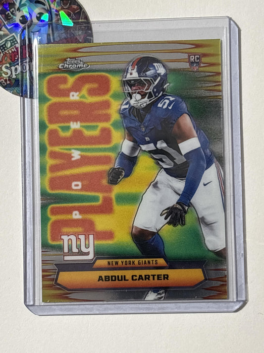 2025 Topps Chrome #PP-40 Abdul Carter Power Players New York Giants