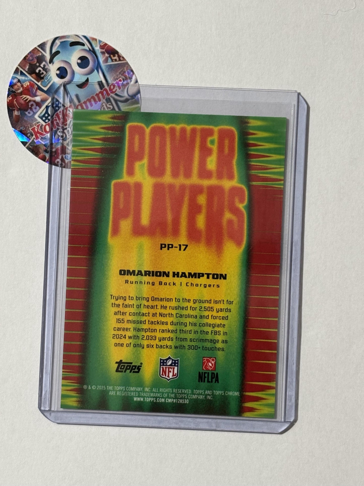 2025 Topps Chrome #PP-17 Omarion Hampton Power Players X-Fractor Los Angeles Chargers