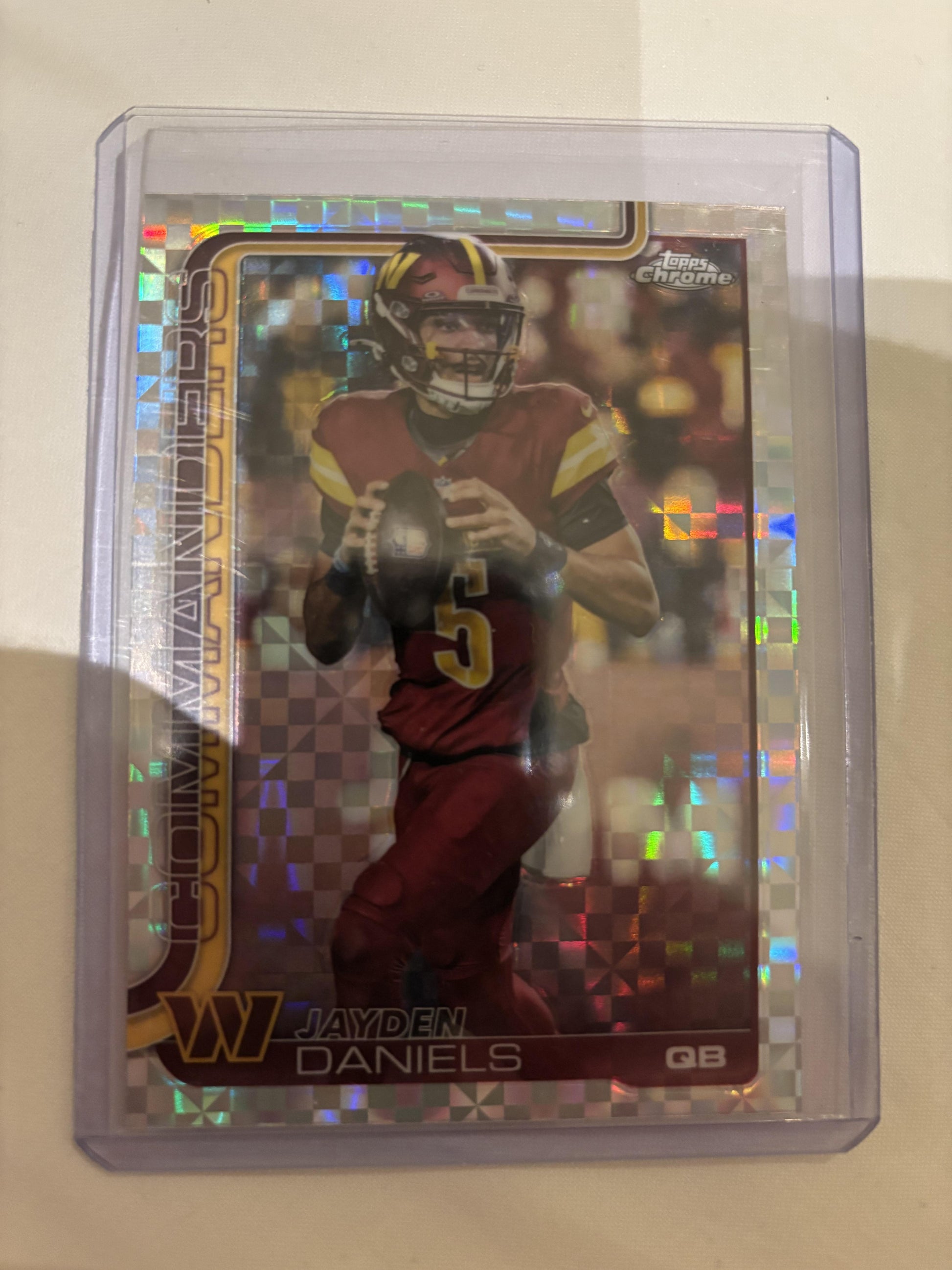 2025 Topps Chrome #295 Jayden Daniels X-Fractor Washington Commanders