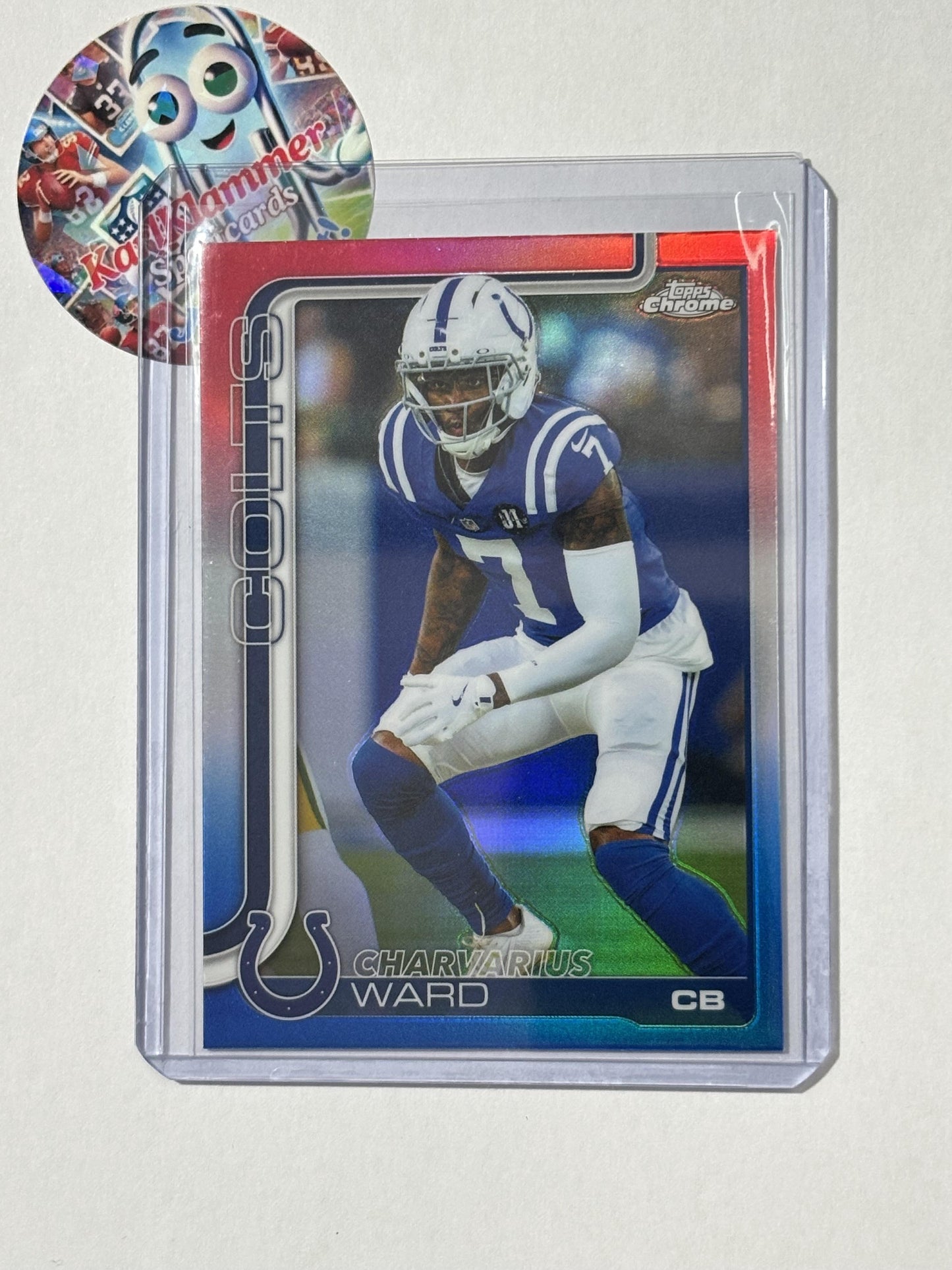 2025 Topps Chrome #129 Charvarius Ward Red White and Blue Refractor Indianapolis Colts