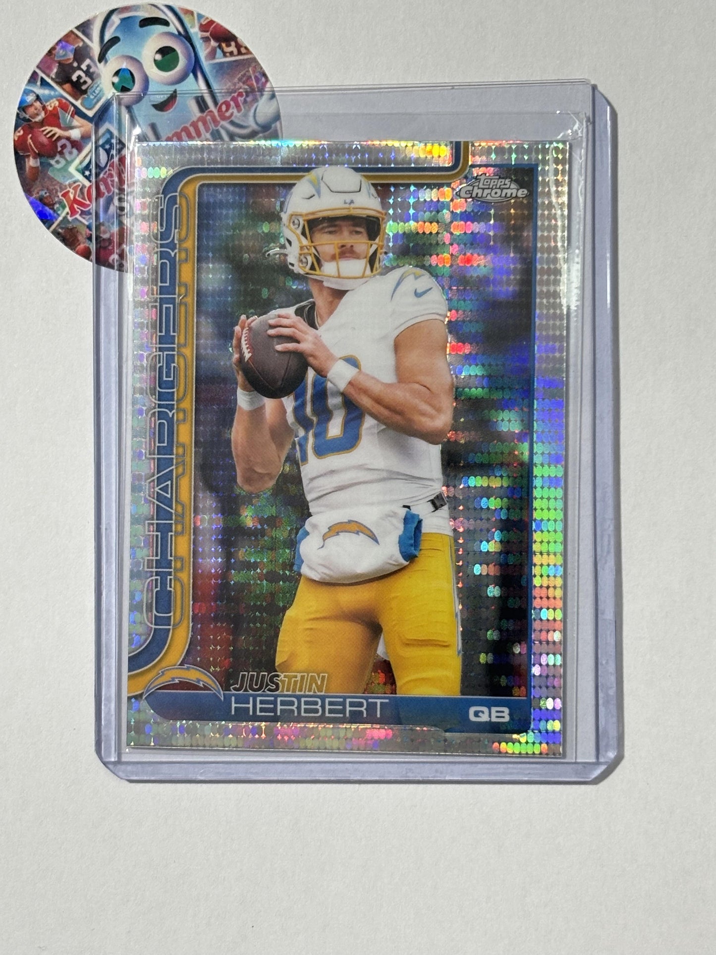 2025 Topps Chrome #158 Justin Herbert Pulsar Refractor Los Angeles Chargers