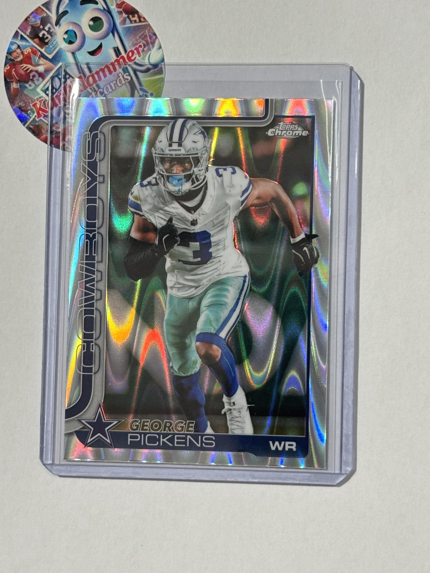 2025 Topps Chrome #80 George Pickens Ray Wave Refractor Dallas Cowboys