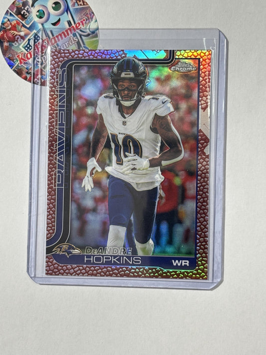 2025 Topps Chrome #20 DeAndre Hopkins Football Leather Refractor Baltimore Ravens