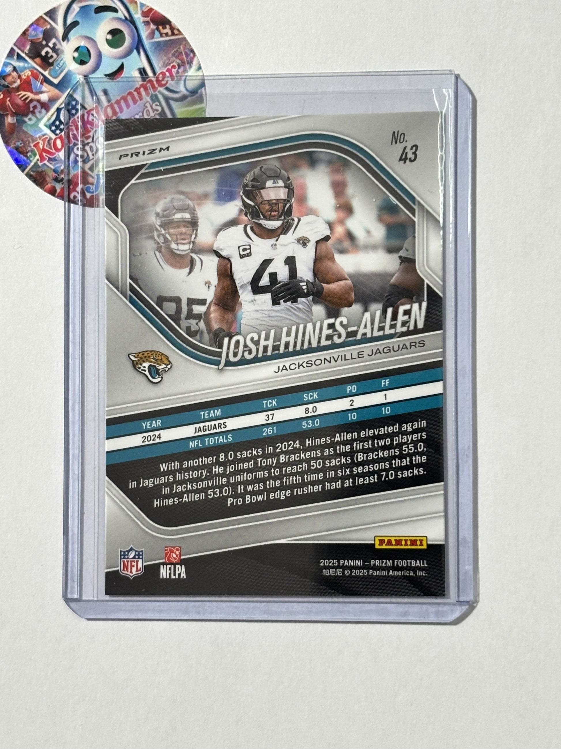 2025 Panini Prizm #43 Josh Hines-Allen Black and Red Checker Jacksonville Jaguars