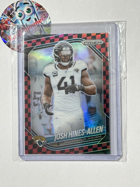 2025 Panini Prizm #43 Josh Hines-Allen Black and Red Checker Jacksonville Jaguars
