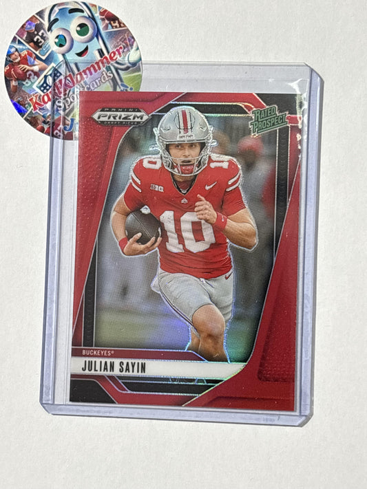 2025 Panini Prizm Draft Picks #161 Julian Sayin Prizms Red #/399 Ohio State Buckeyes SN