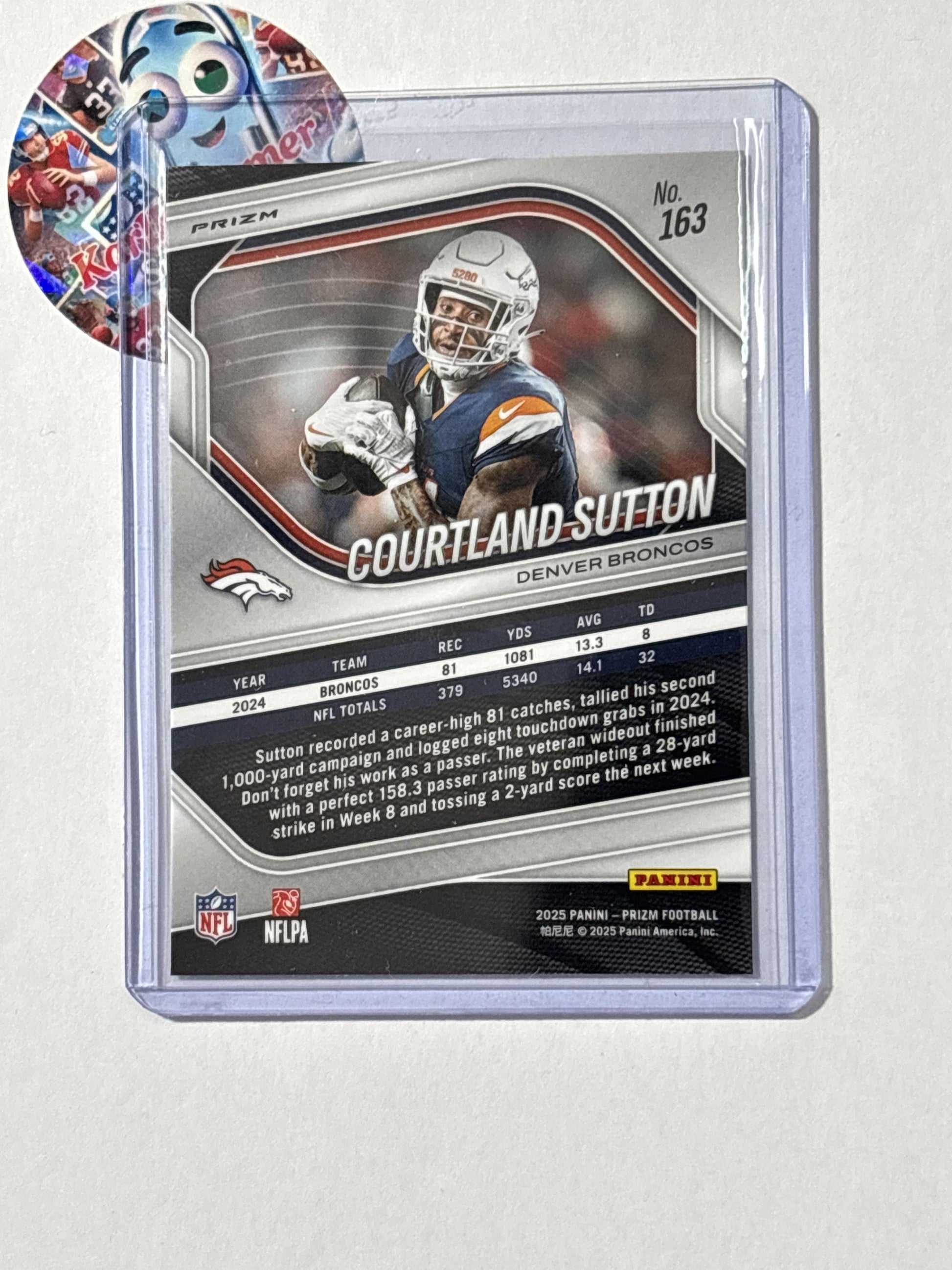2025 Panini Prizm #163 Courtland Sutton Silver Denver Broncos