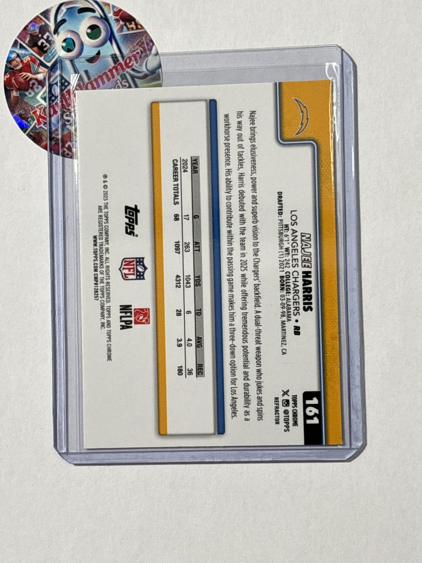 2025 Topps Chrome #161 Najee Harris Refractor Los Angeles Chargers