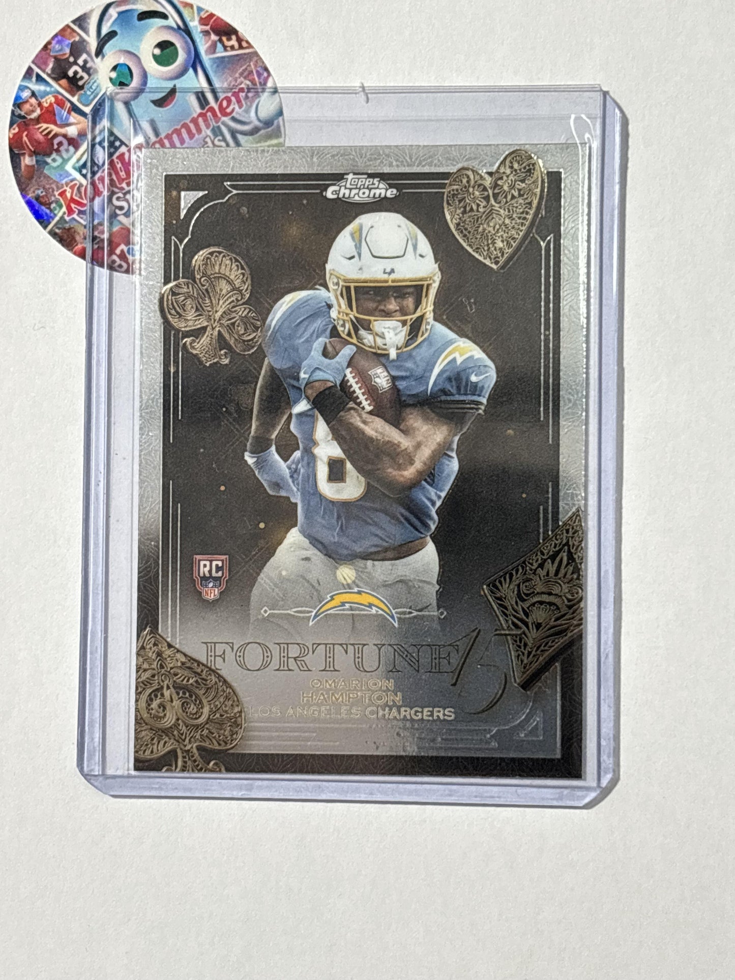 2025 Topps Chrome #F15-25 Omarion Hampton Fortune 15 Los Angeles Chargers