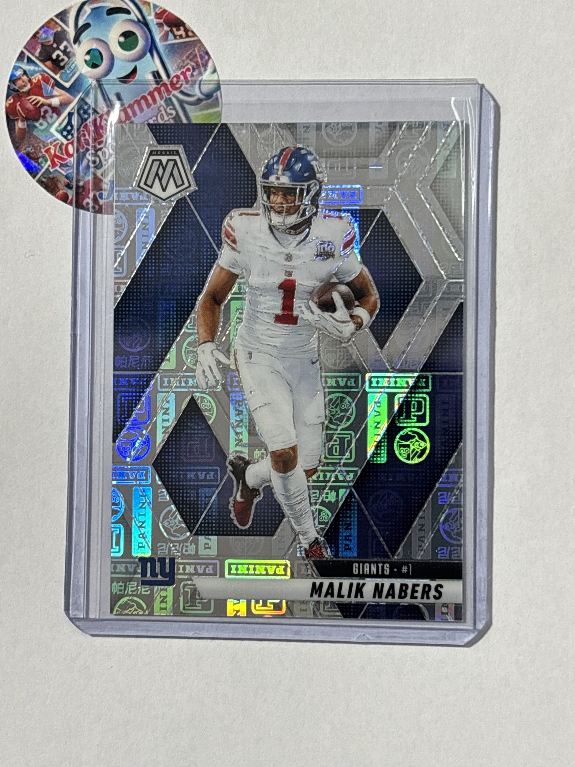 2025 Panini Mosaic #100 Malik Nabers Silver Knight #/149 New York Giants SN