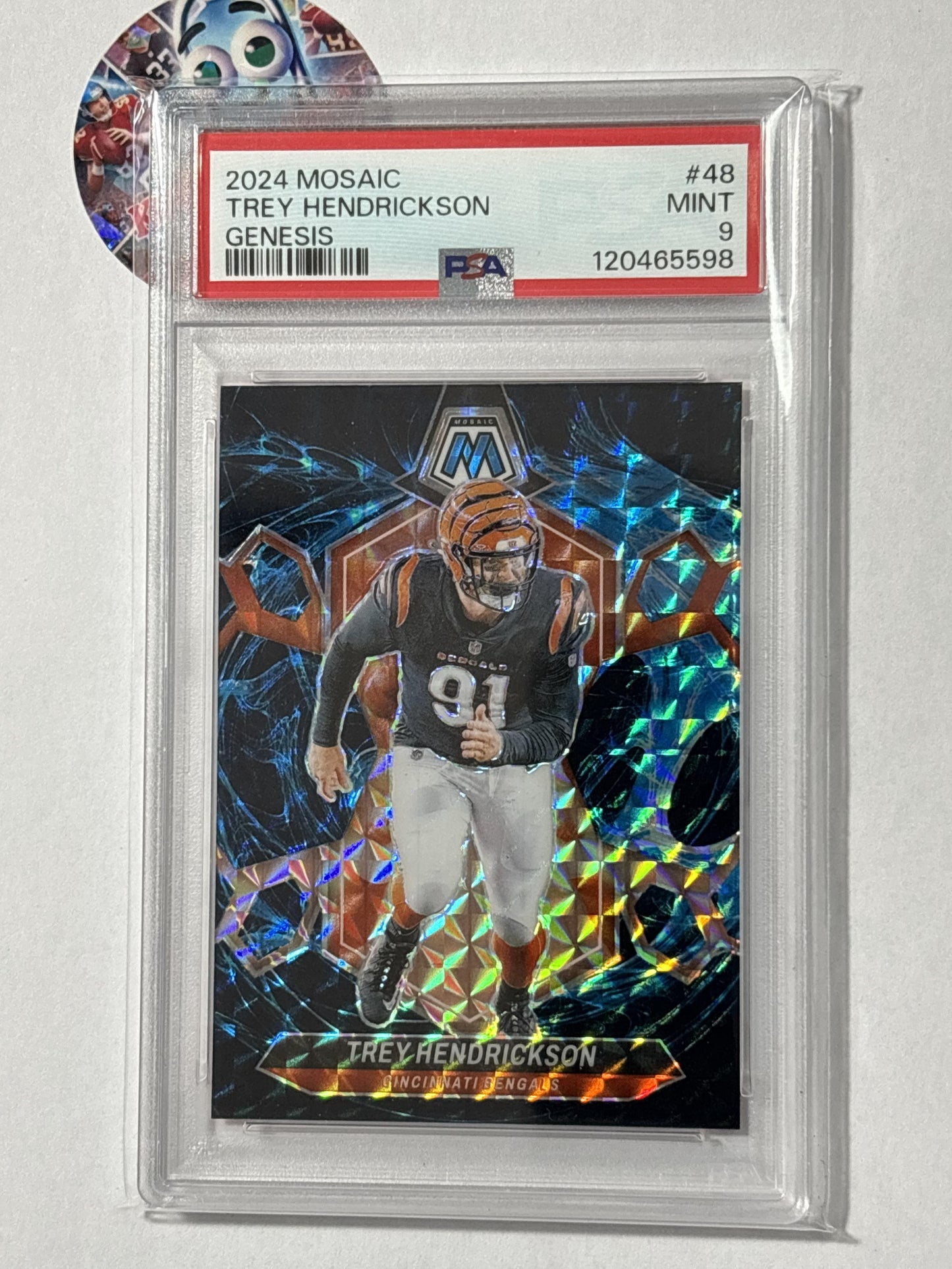 2024 Panini Mosaic #48 Trey Hendrickson Mosaic Genesis PSA 9 Cincinnati Bengals