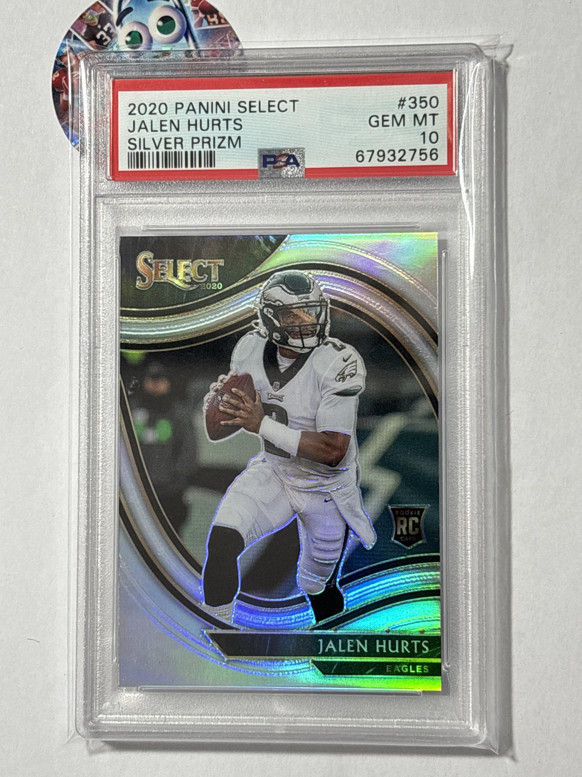 2020 Panini Select #350 Jalen Hurts Silver Prizm PSA 10 Philadelphia Eagles RC