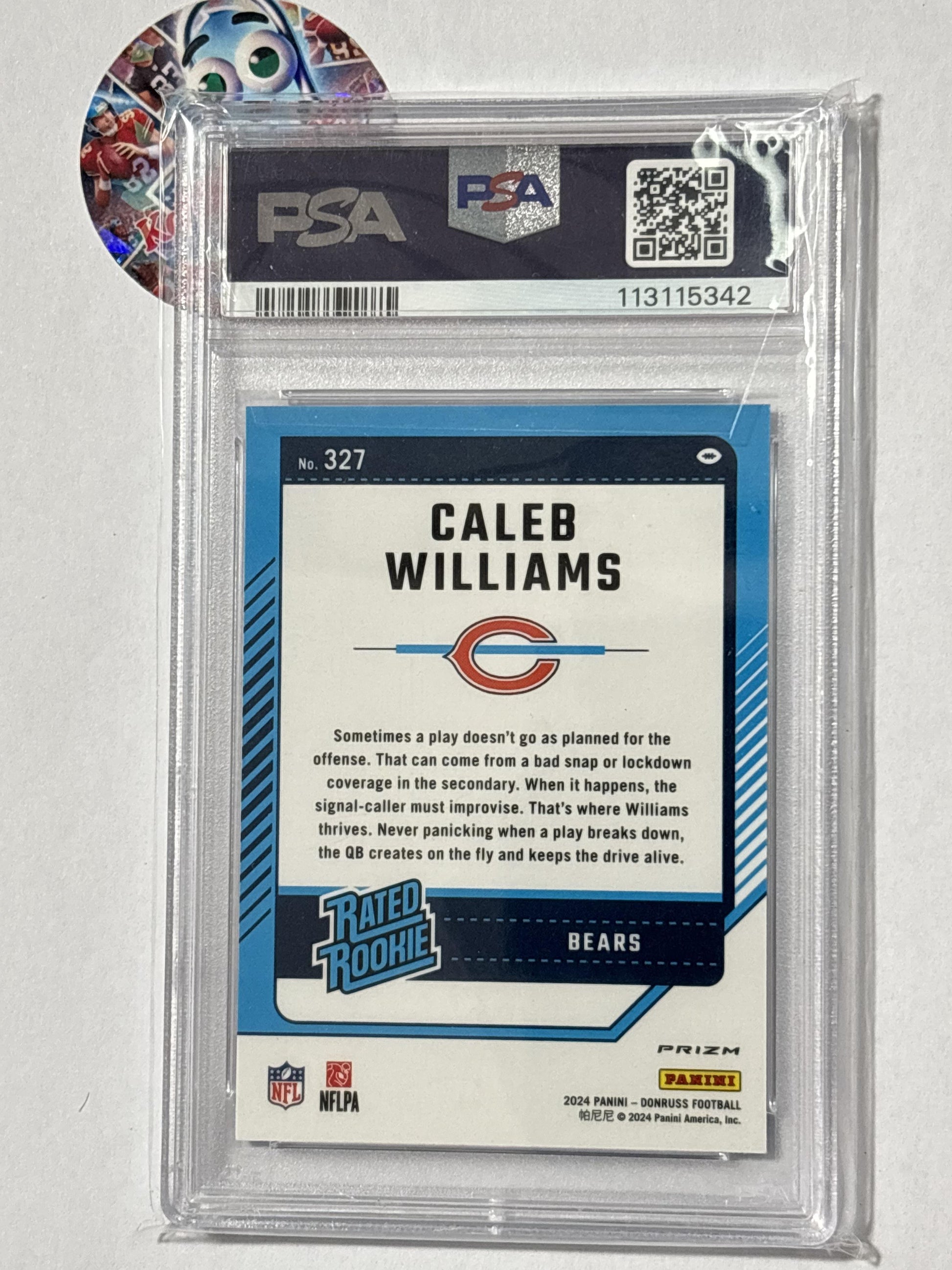2024 Donruss #327 Caleb Williams Optic Rated Rookies Preview Blue Scope PSA 9 Chicago Bears RC