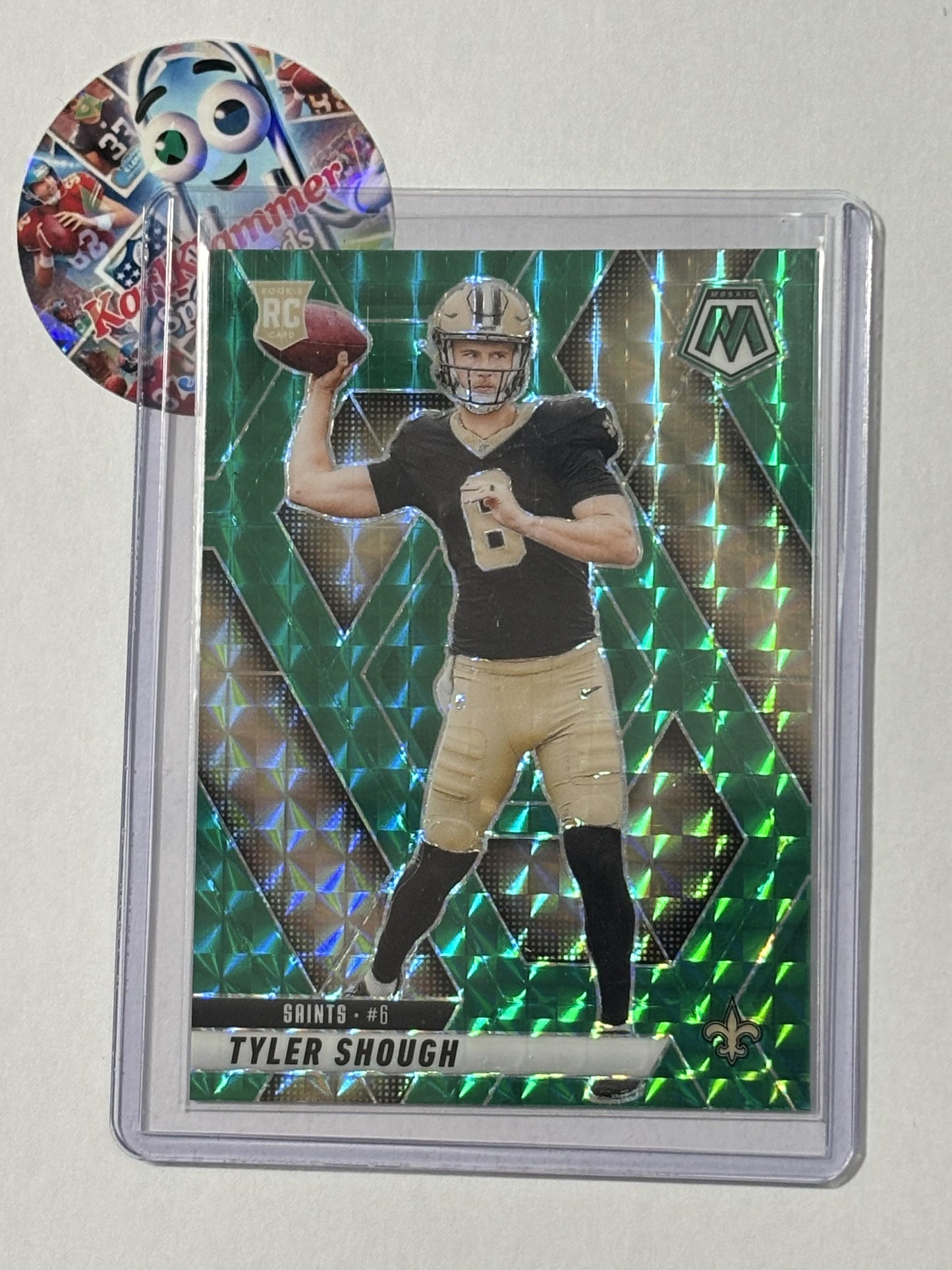 2025 Panini Mosaic #312 Tyler Shough Mosaic Green New Orleans Saints RC