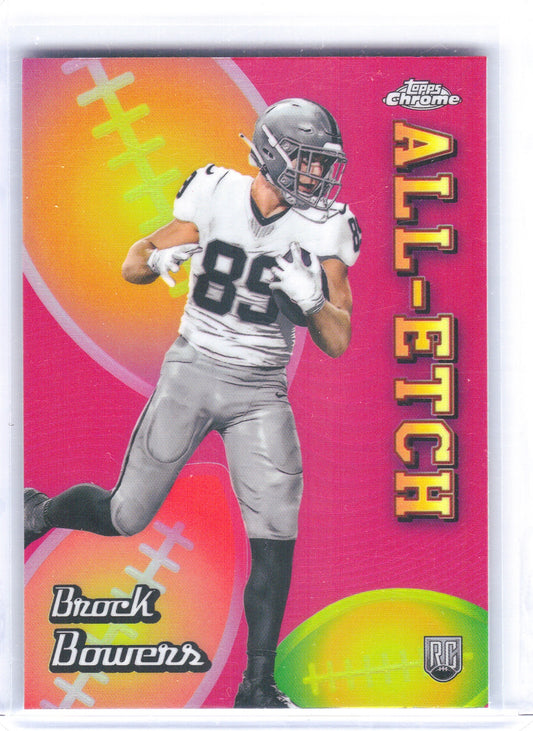 Brock Bowers Las Vegas Raiders 2024 Topps Chrome All-Etch Pink Refractor #CAE-BB