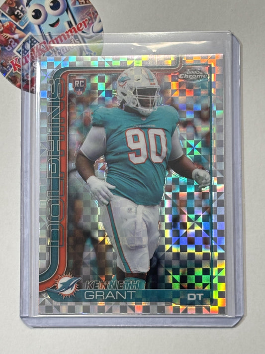 2025 Topps Chrome #362 Kenneth Grant X-Fractor Miami Dolphins RC