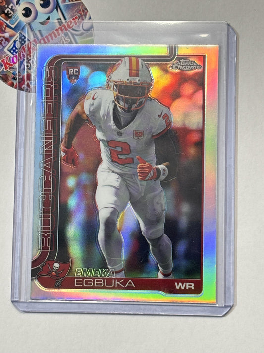 2025 Topps Chrome #312 Emeka Egbuka Refractor Tampa Bay Buccaneers RC