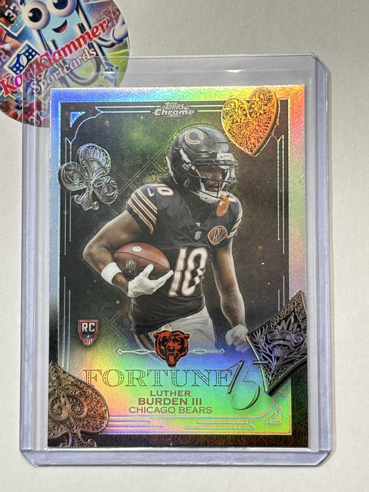 2025 Topps Chrome #F15-28 Luther Burden III Fortune 15 Refractor Chicago Bears