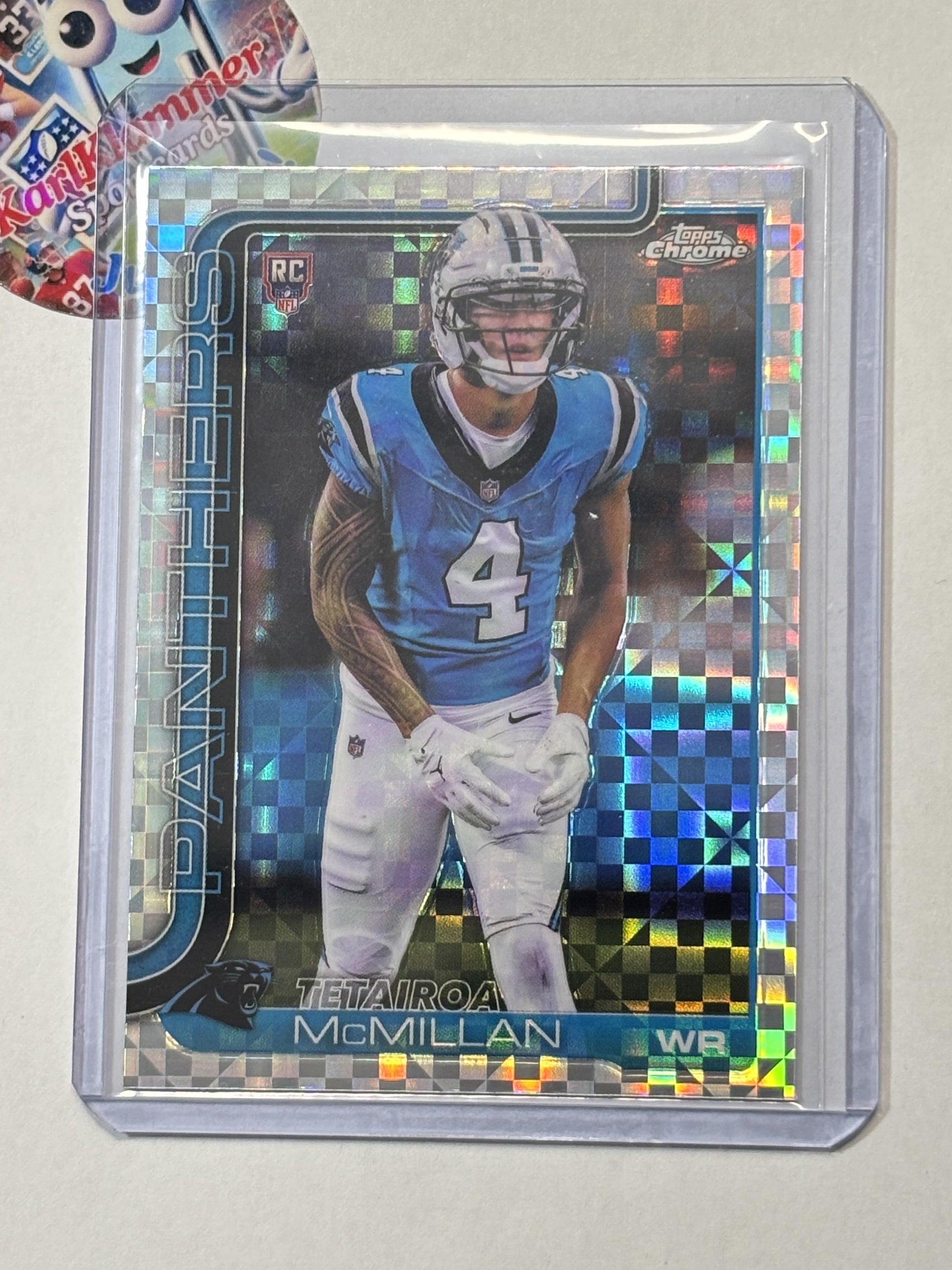 2025 Topps Chrome #326 Tetairoa McMillan X-Fractor Carolina Panthers RC