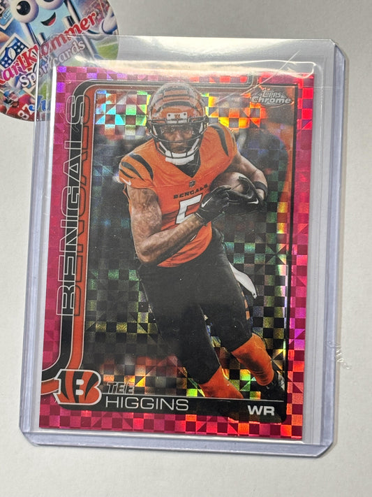 2025 Topps Chrome #59 Tee Higgins Hot Pink X-Fractor Cincinnati Bengals