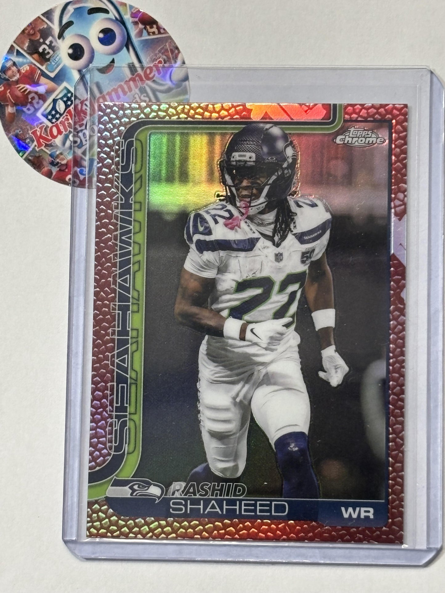 2025 Topps Chrome #218 Rashid Shaheed Football Leather Refractor Seattle Seahawks