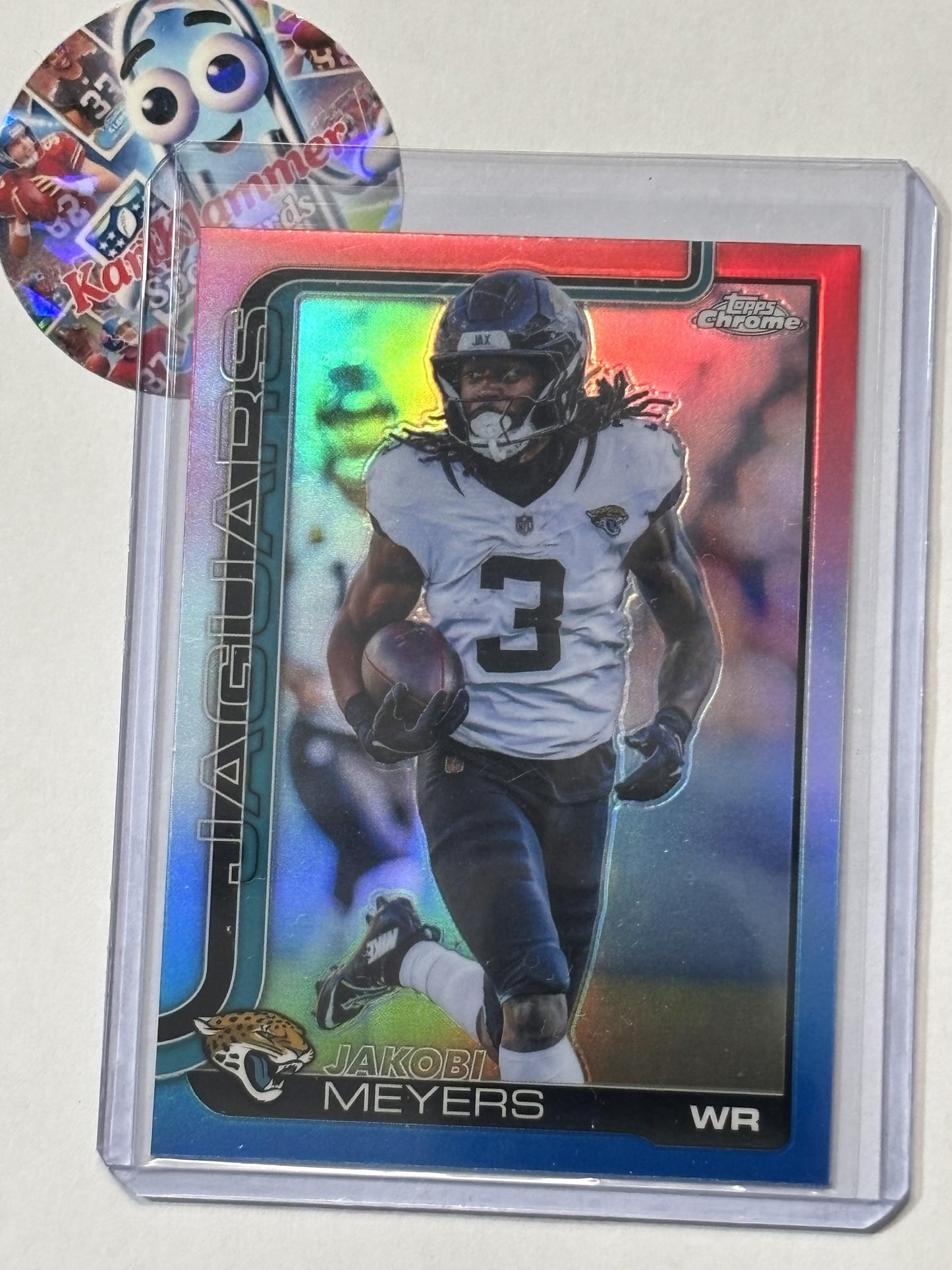 2025 Topps Chrome #176 Jakobi Meyers Red White and Blue Refractor Jacksonville Jaguars