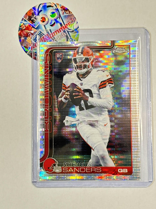 2025 Topps Chrome #315 Shedeur Sanders Pulsar Refractor Cleveland Browns RC