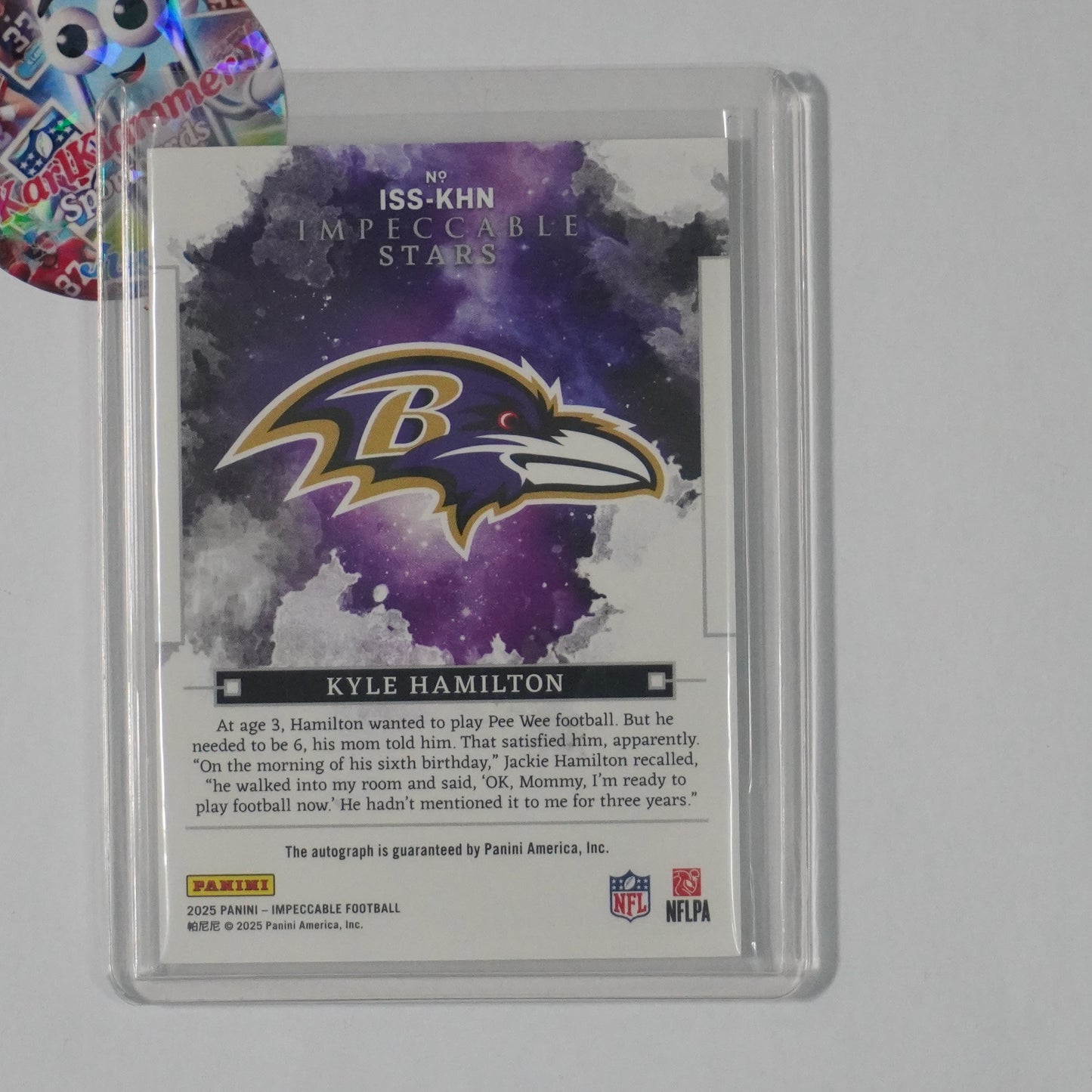 2025 Panini Immaculate Collection #ISS-KHN Kyle Hamilton Stars Signatures #/75